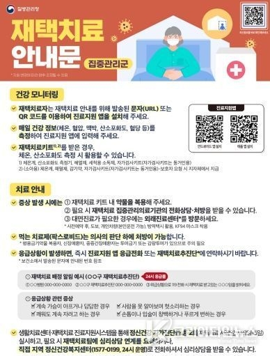 코로나19 재택치료 안내문.