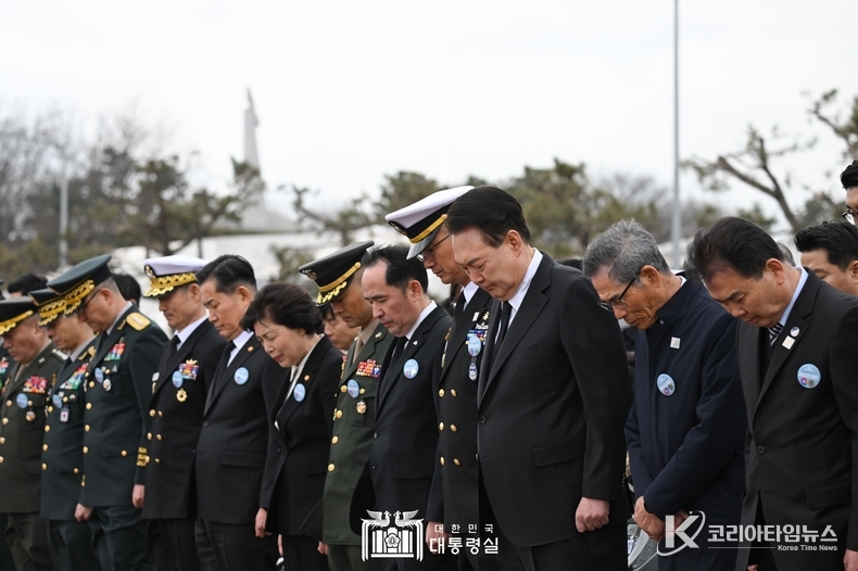 3월 22일 윤석열 대통령은 제9회 서해수호의 날 기념식에 참석했다.
