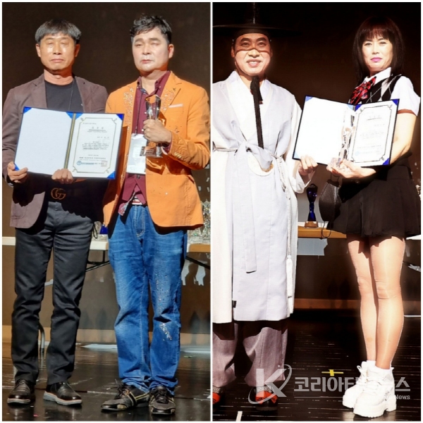 수상 후 기념촬영