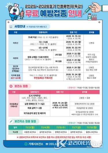 ’25-’26절기 독감 예방접종 안내문