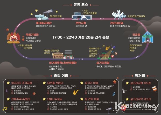 야간 순환형 투어버스 ‘별빛 한바퀴 시즌2’ 홍보문.