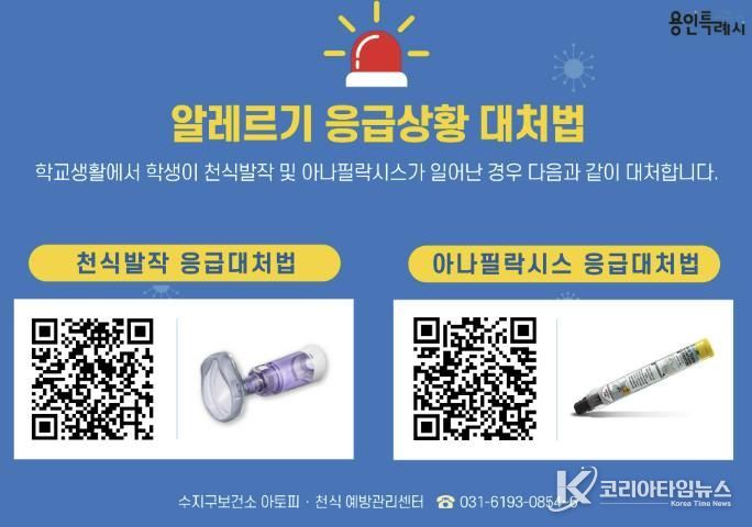 용인특례시가 지역내 미취학안동 관련 기관과 학교에 천식 응급 키트를 보급한다.