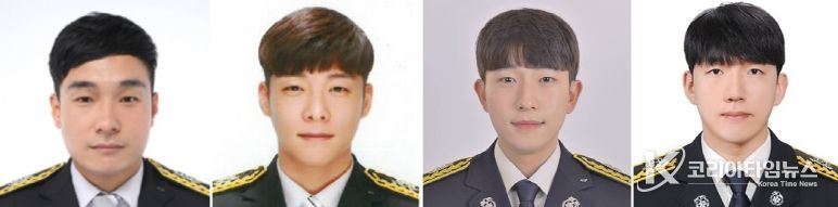 소방장 홍성호, 소방교 박원기, 김지환, 소방사 이규복