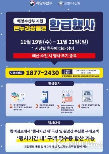 2025년 11월 수산물 온누리상품권 환급행사 진행
