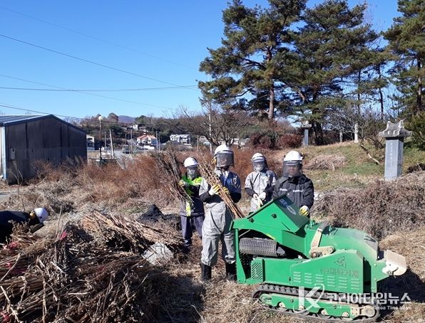 산불예방을 위한 영농부산물 파쇄 추진