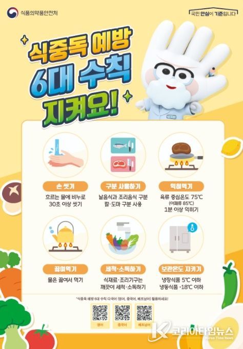식중독 예방 6대 수칙 안내문