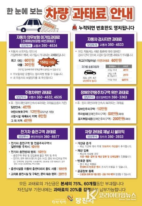 차량 과태료 안내문