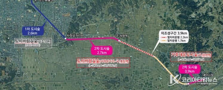 군산철길숲1차사업성공(군산철길숲향후확대구간).