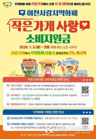 이천시, 지역화폐 가맹점 확대하고 작은가게 지원 나선다