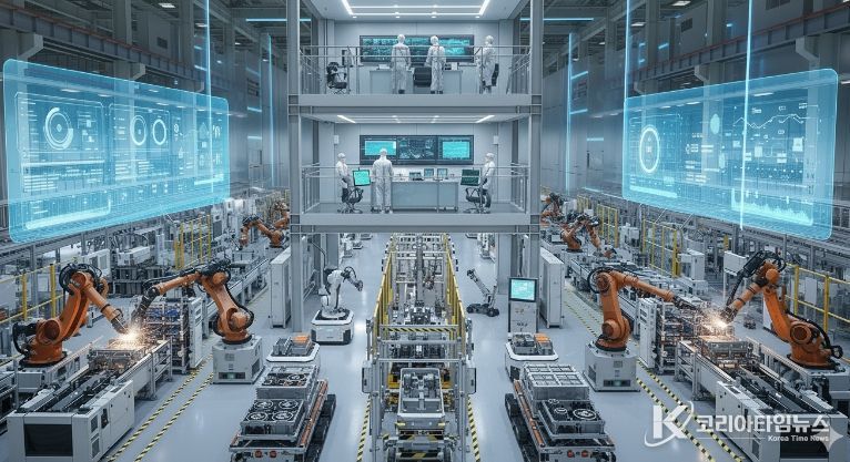 스마트제조혁신이 실현된 미래자동차 부품 공장 AI 사진