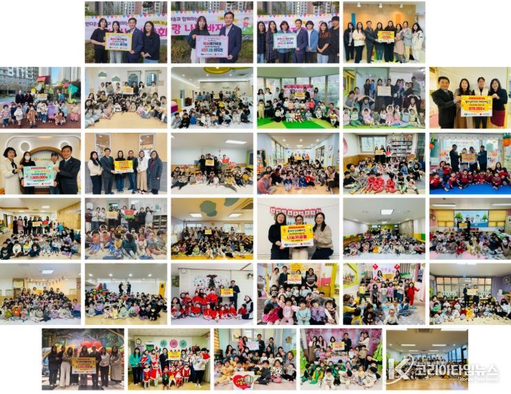 1. 천안지역 34개소 어린이집이 취약계층을 위한 후원금을 전달하고 있다