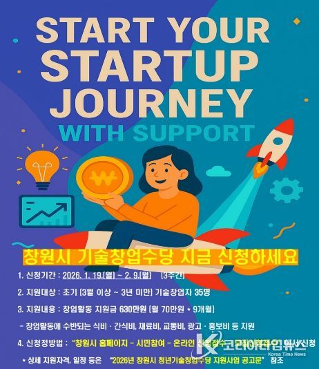 창원특례시, ‘청년기술창업수당 지원사업’ 모집