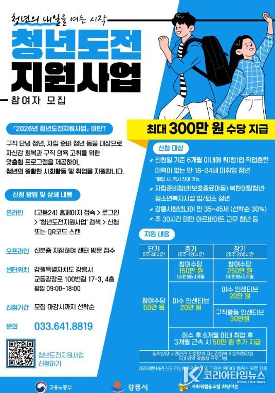 2026년 청년도전지원사업 참여자 신규 모집