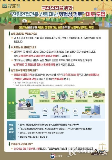 홍성군, 산림인접건축 산림재난 위험성 검토제도 시행