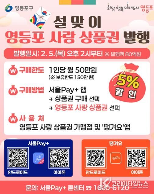 영등포 사랑상품권 발행 안내 포스터