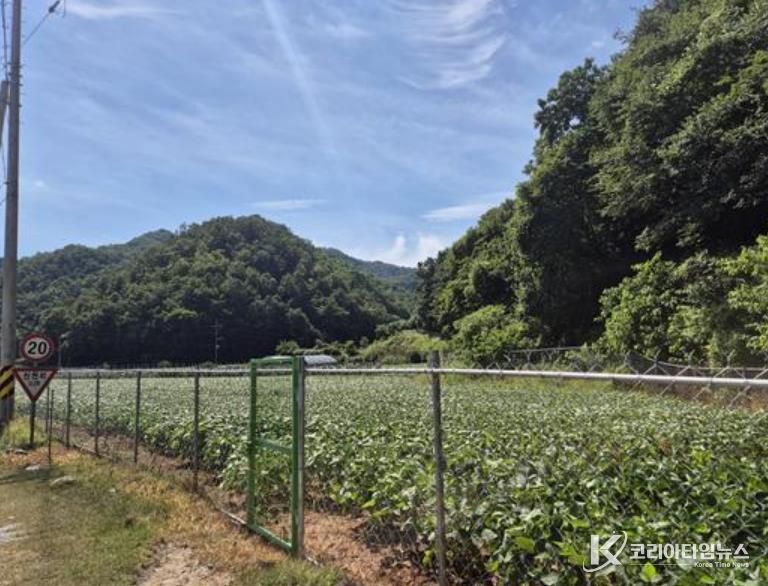 지난해 매포읍 응실리에 설치된 야생동물 피해예방시설