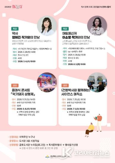 금호도서관 일상 속 문화나들이 운영