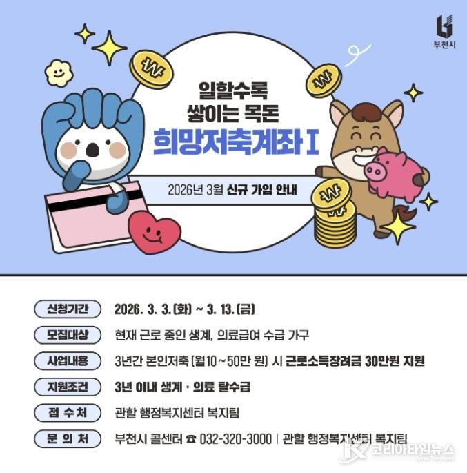 희망저축계좌(Ⅰ) 신규 모집 안내 이미지