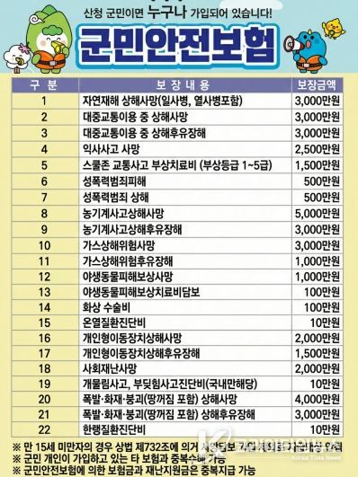 군민안전보험 홍보 안내문