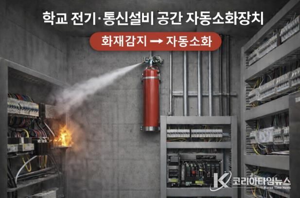 학교 전기 통신설비 공간 자동소화장치 사진
