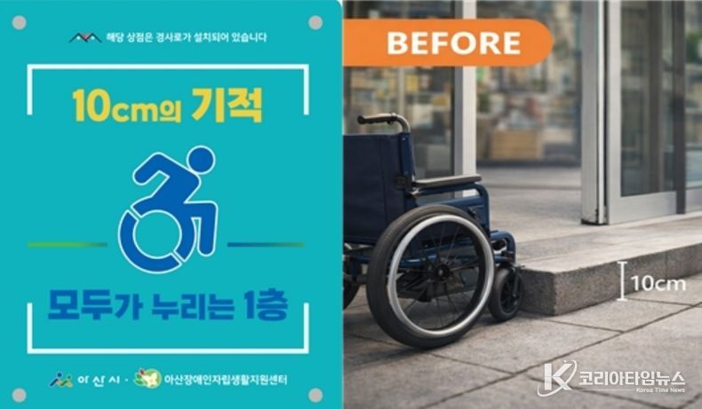 경사로 지원사업 현판 및 설치 전 사진(AI 생성 이미지)