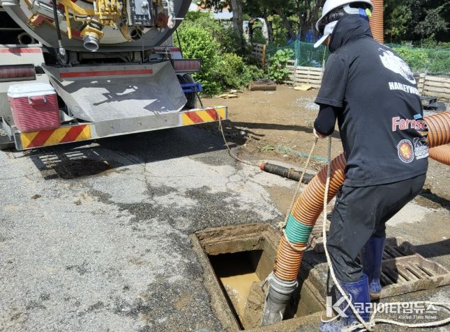 하수도 및 배수시설 점검 및 준설 작업 현장