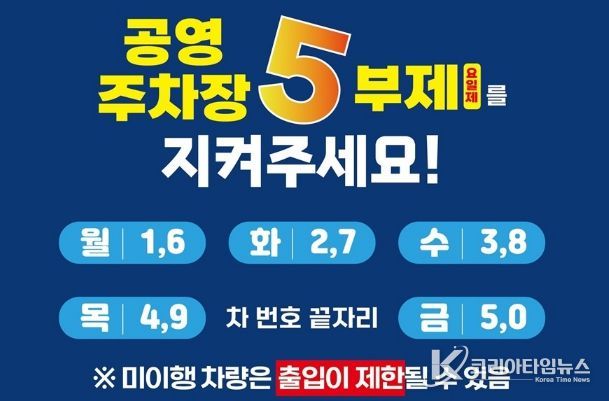파주시, 자원안보 위기에 따른 공영주차장 5부제 시행