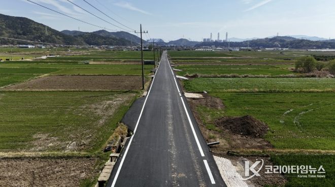 사천시, 고려기계 옆 구실~궁지 기계화경작로 확포장공사 준공