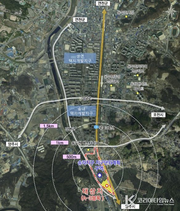 동두천시, 송라지구 지구단위계획 결정(변경) 고시…
